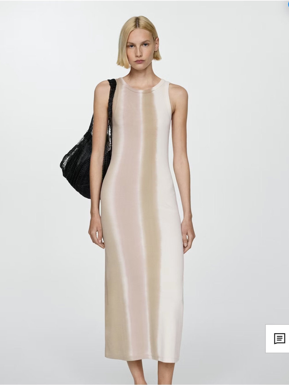 Mango Sleeveless Ombre Maxi Dress in Beige and Cream